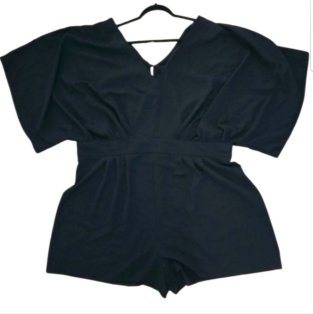 ASOS Black Short Sleeve V-Neck Romper